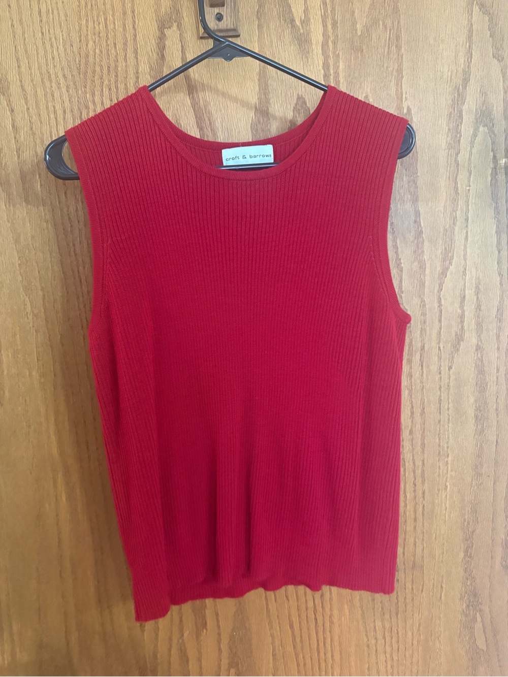 croft & barrow Red Ribbed Sleeveless Top